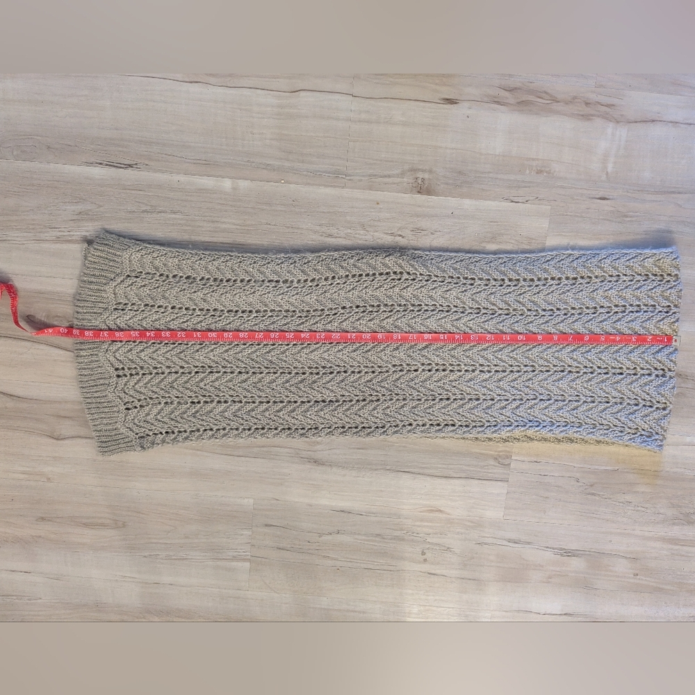 Gray Knit Sweater Scarf